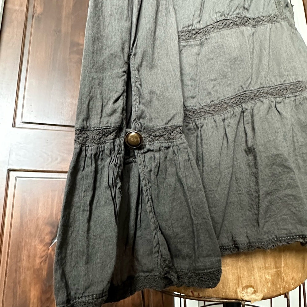 Free People Gray Ruffled Jacket - Picture 5 of 6
